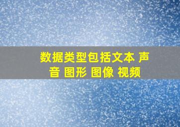 数据类型包括文本 声音 图形 图像 视频